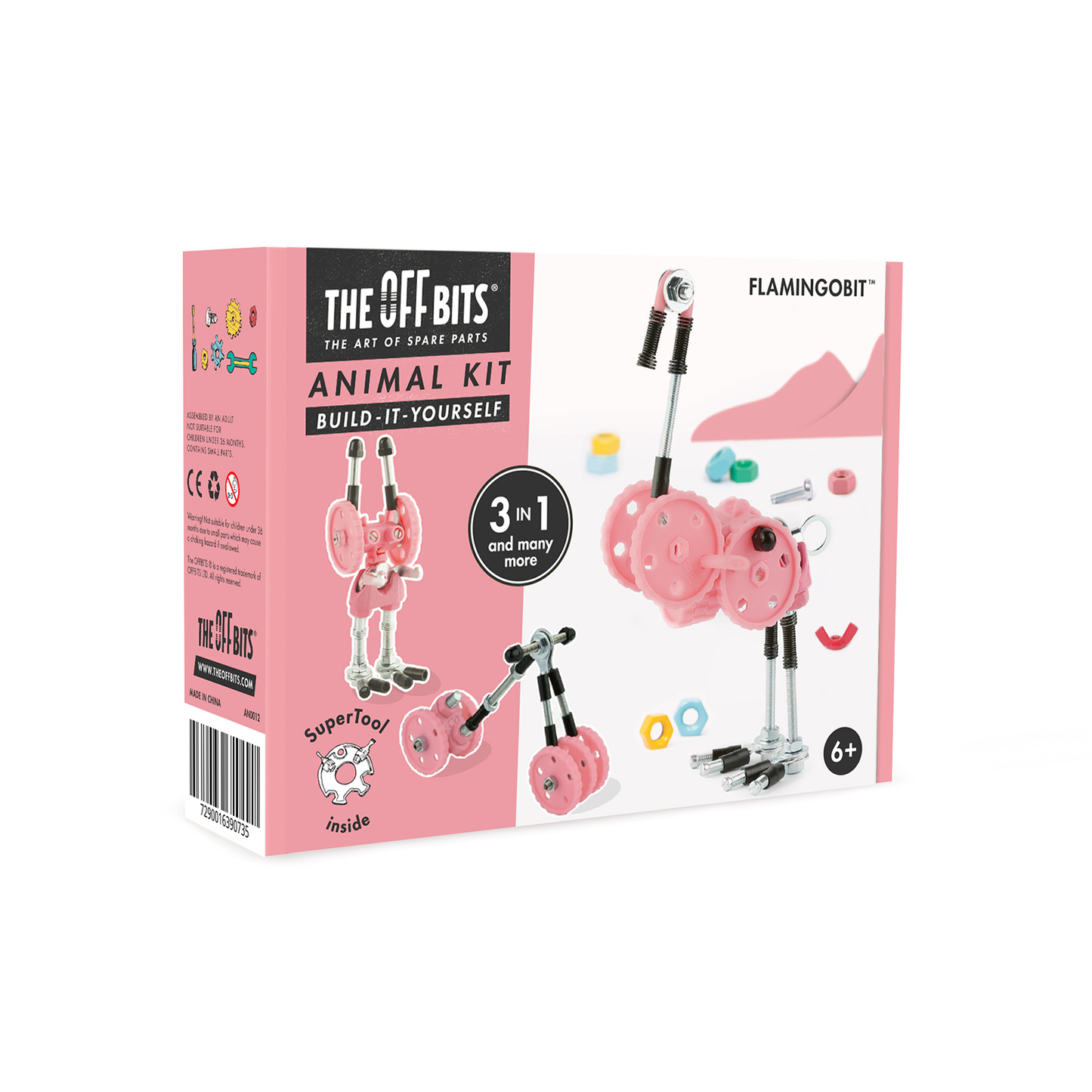 THE OFFBITS Flamingobit - Animal Kit: Flamingo Building Toy Set