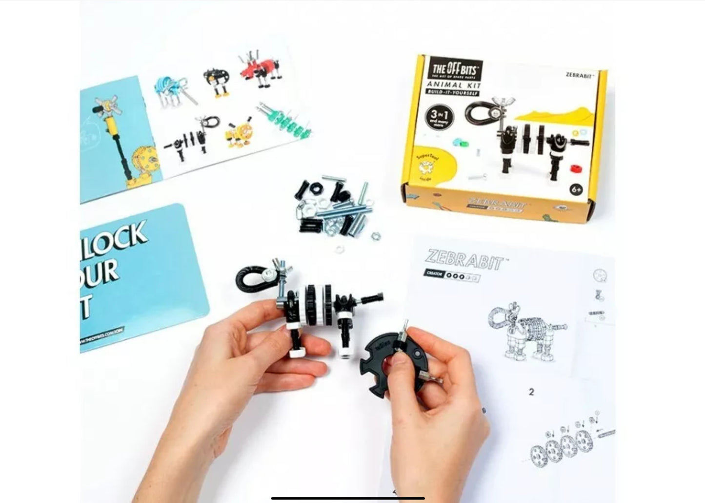 Offbits- Zebrabit 3-in-1 animal Building and Construction STEM Toy for Kids 6+