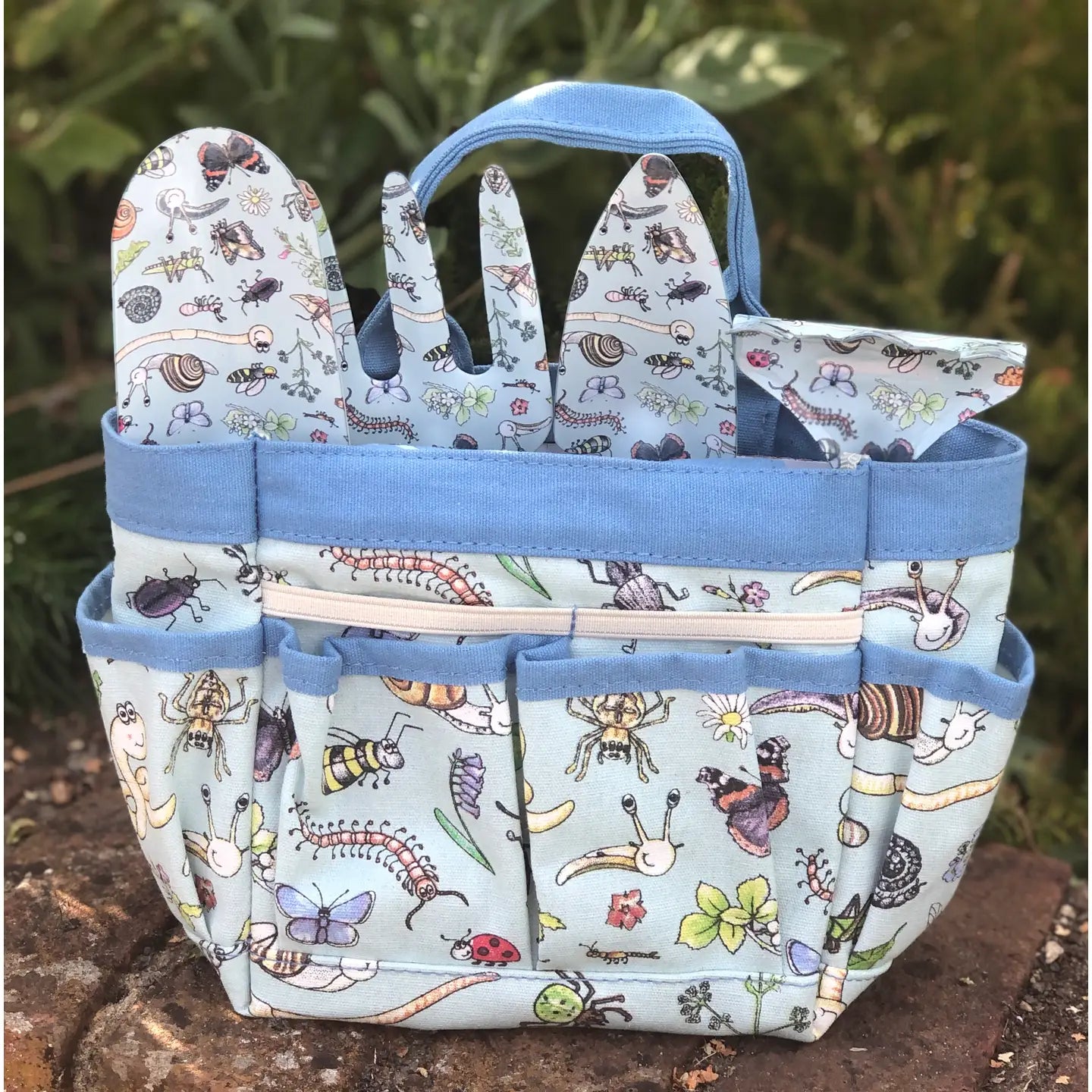 Children's Garden Tool Bag and Hand Tools Gift Set - Blue