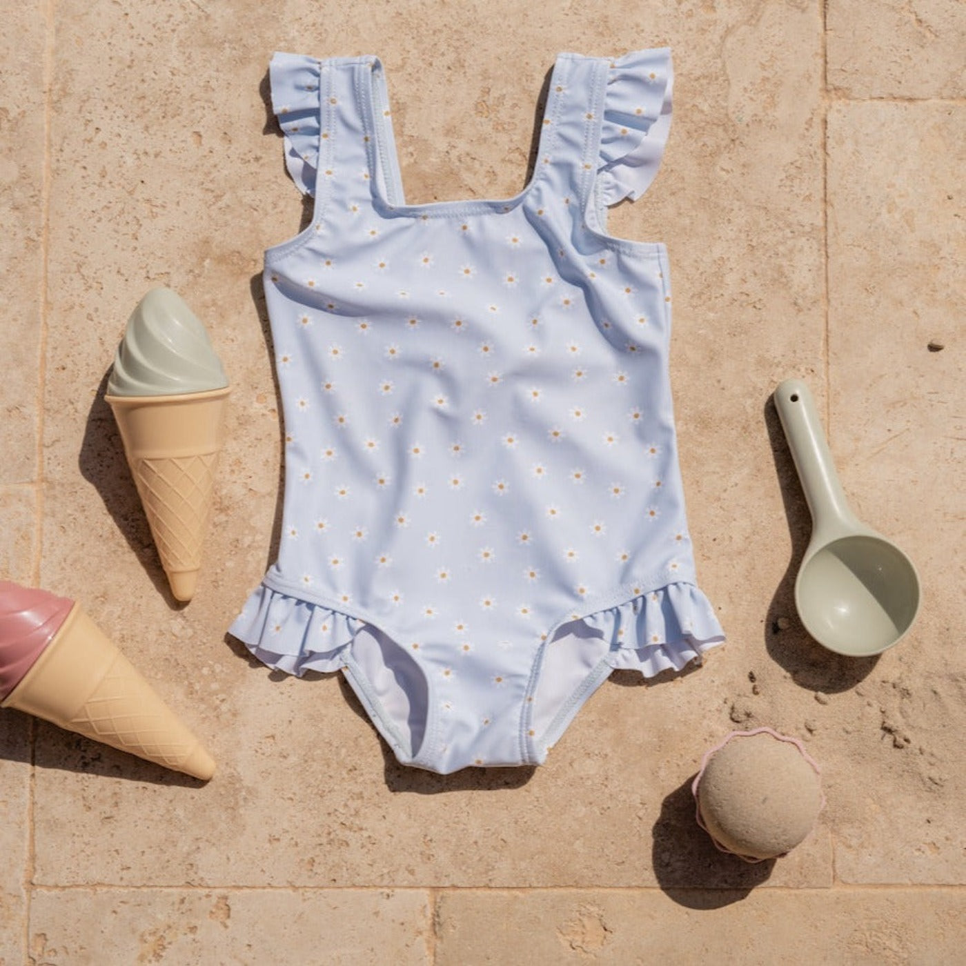 LITTLE DUTCH Swimsuit - Daisies Blue
