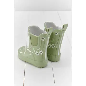 Spring Green Floral Colour Changing Wellies - Grass & Air