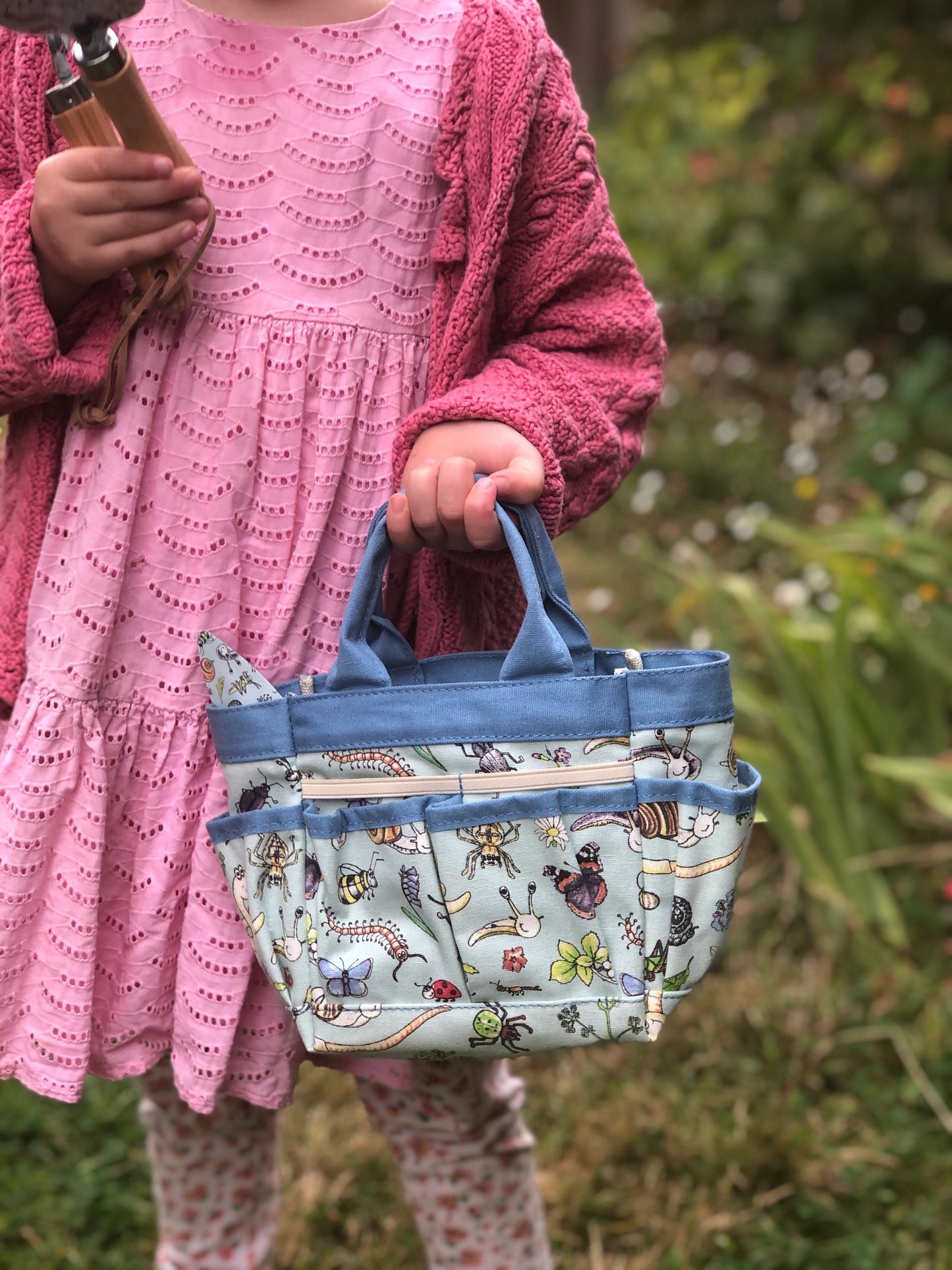 Children's Garden Tool Bag and Hand Tools Gift Set - Blue