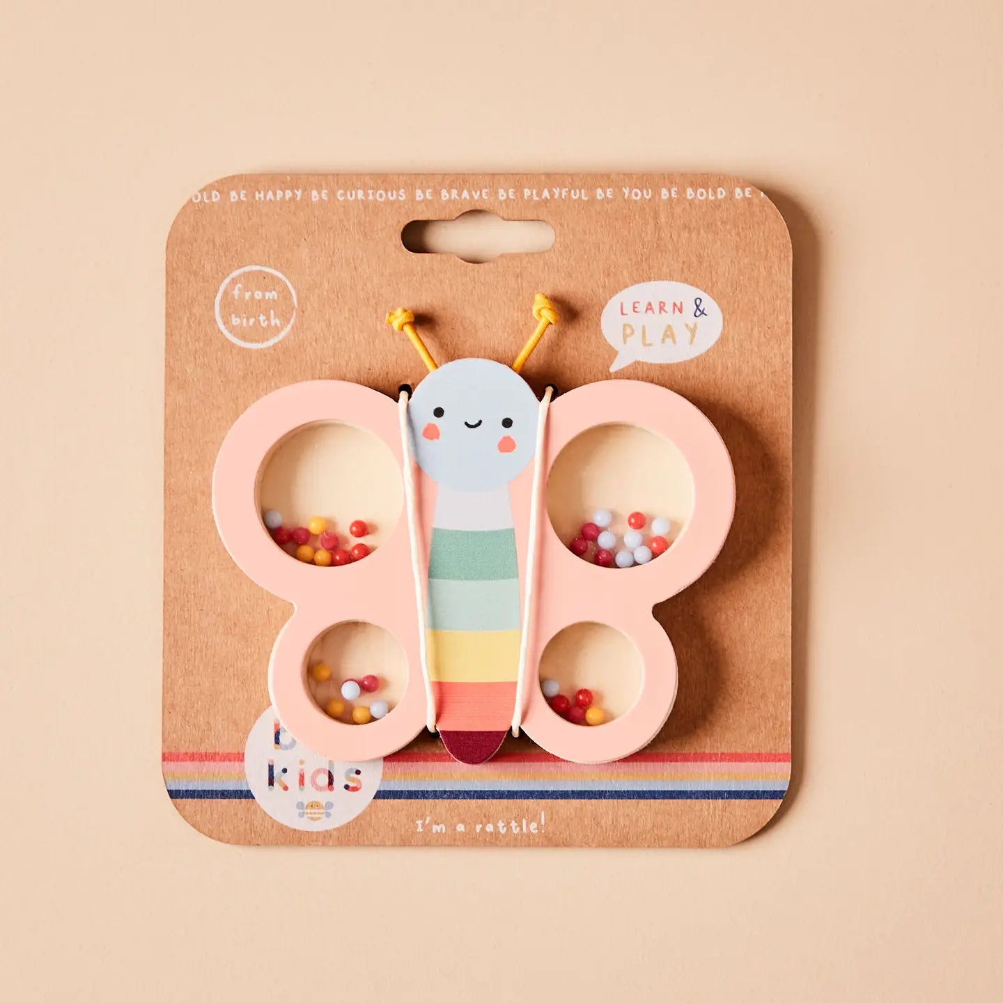 Just Bee Kids Wooden Butterfly Rattle