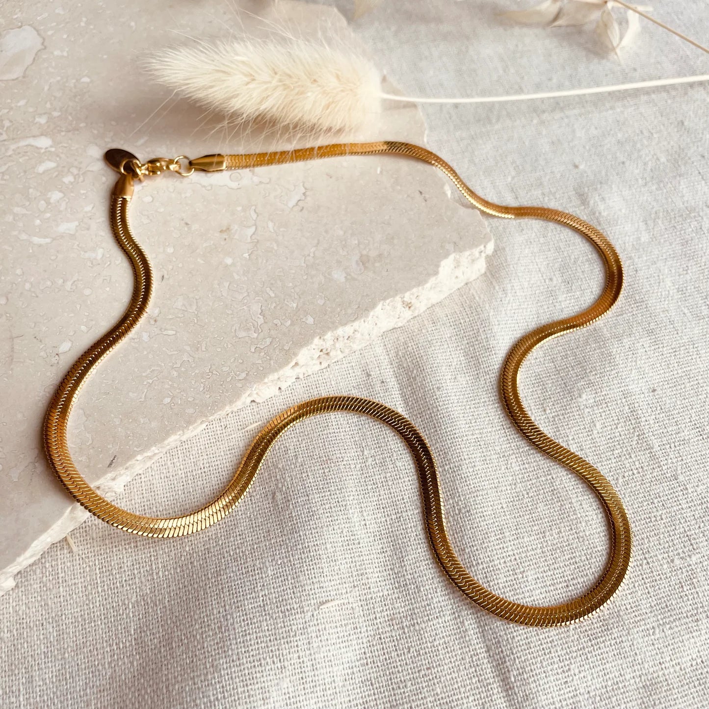 Little Nell Everyday Snake Gold Chain Necklace