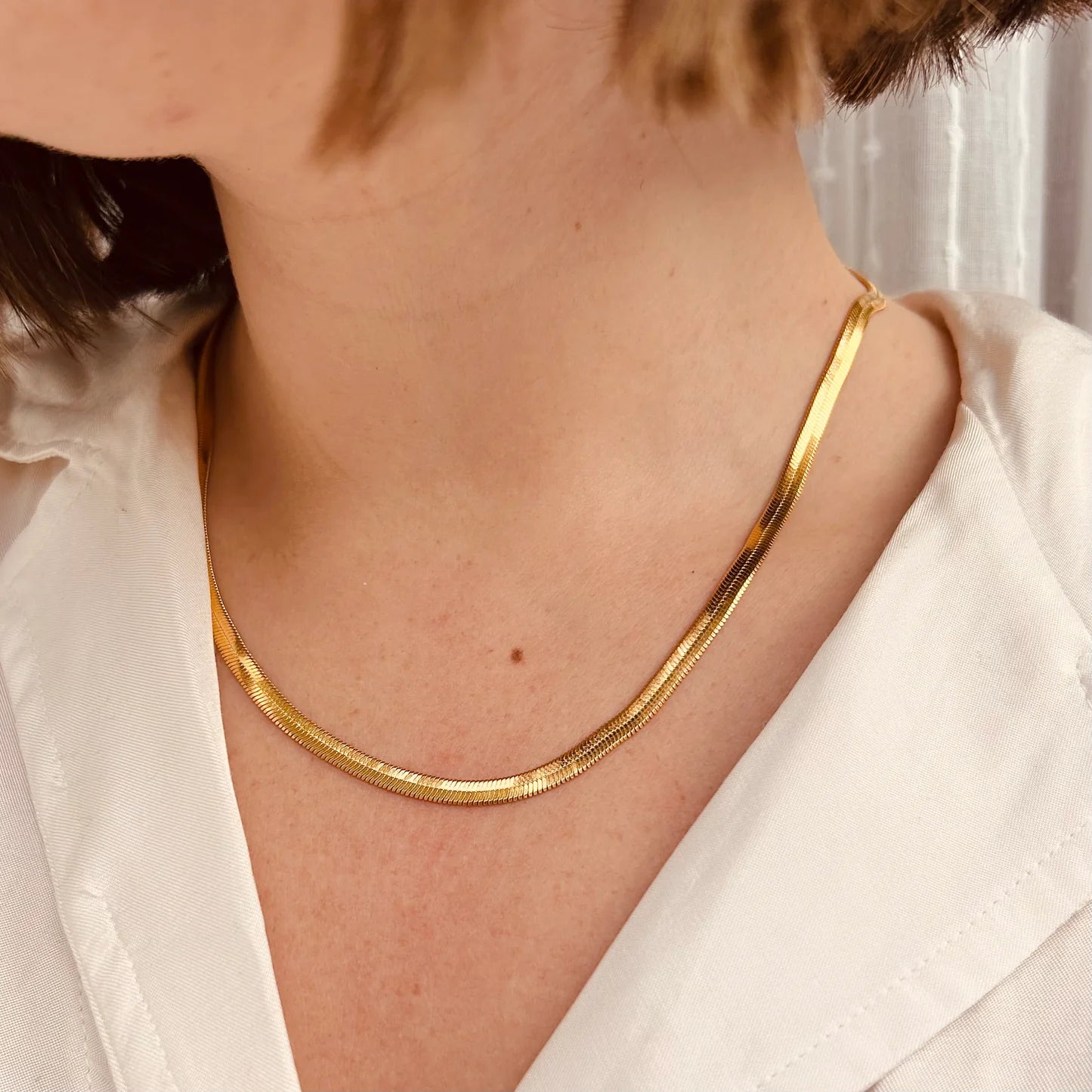 Little Nell Everyday Snake Gold Chain Necklace