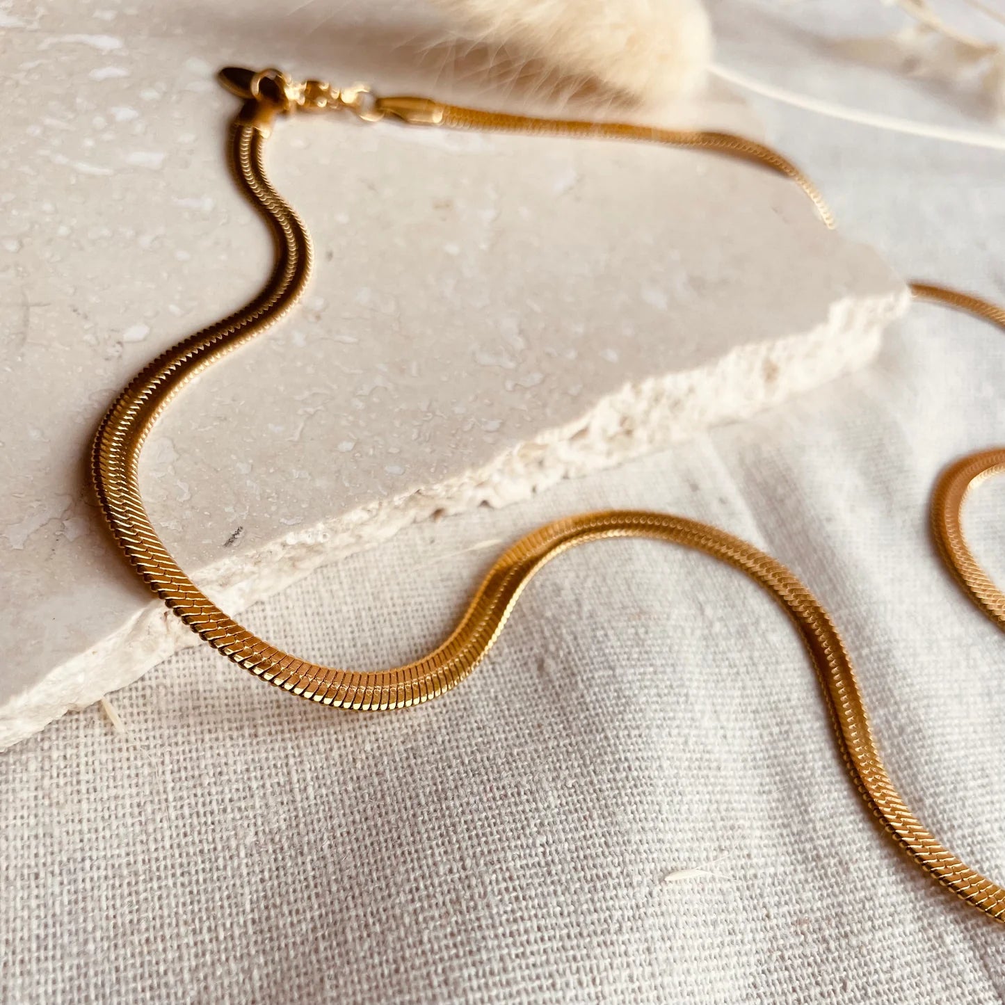 Little Nell Everyday Snake Gold Chain Necklace