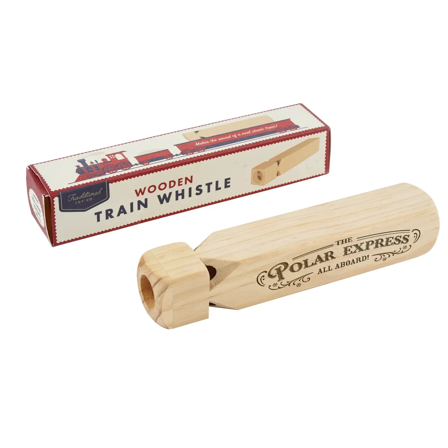 Festive Christmas Train Wooden Whistle