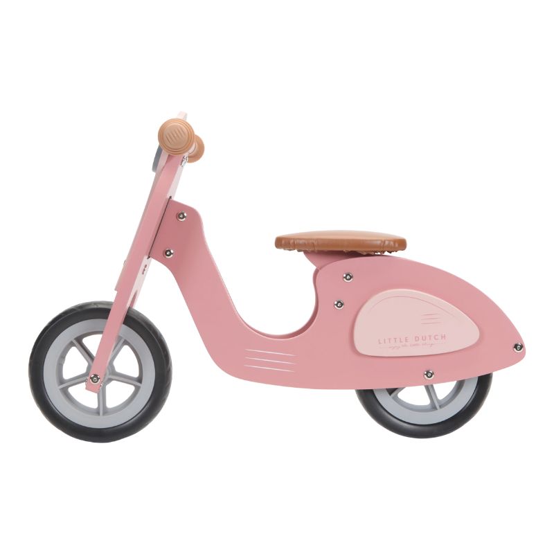 LITTLE DUTCH Wooden Balance Bike Scooter in Pink