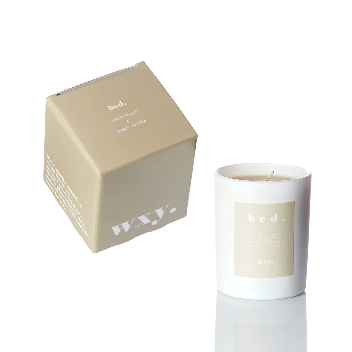 wxy. warm musk + black vanilla candle