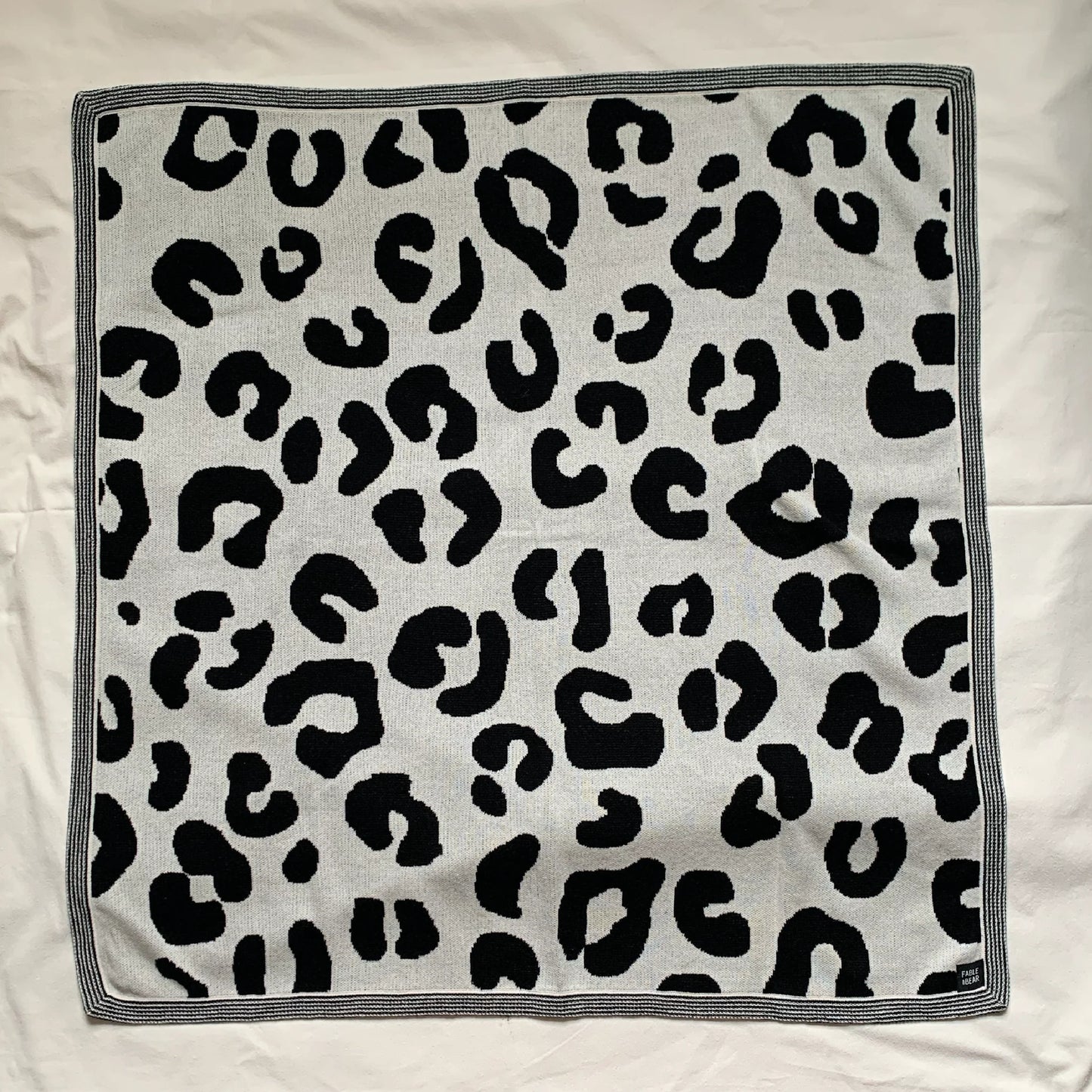 Fable & Bear Leopard Print Knitted Baby Blanket