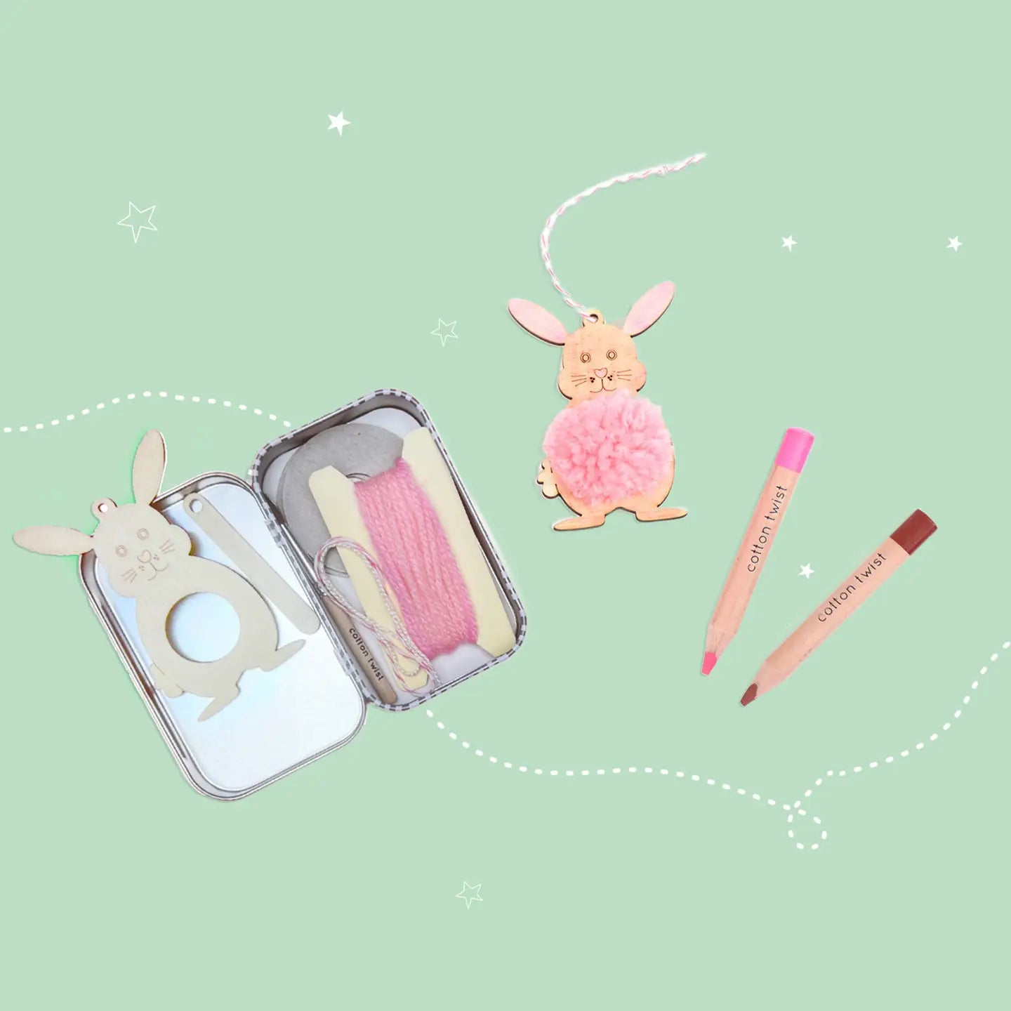 Cotton Twist - Make Your Own Pom Pom Bunny Gift Kit