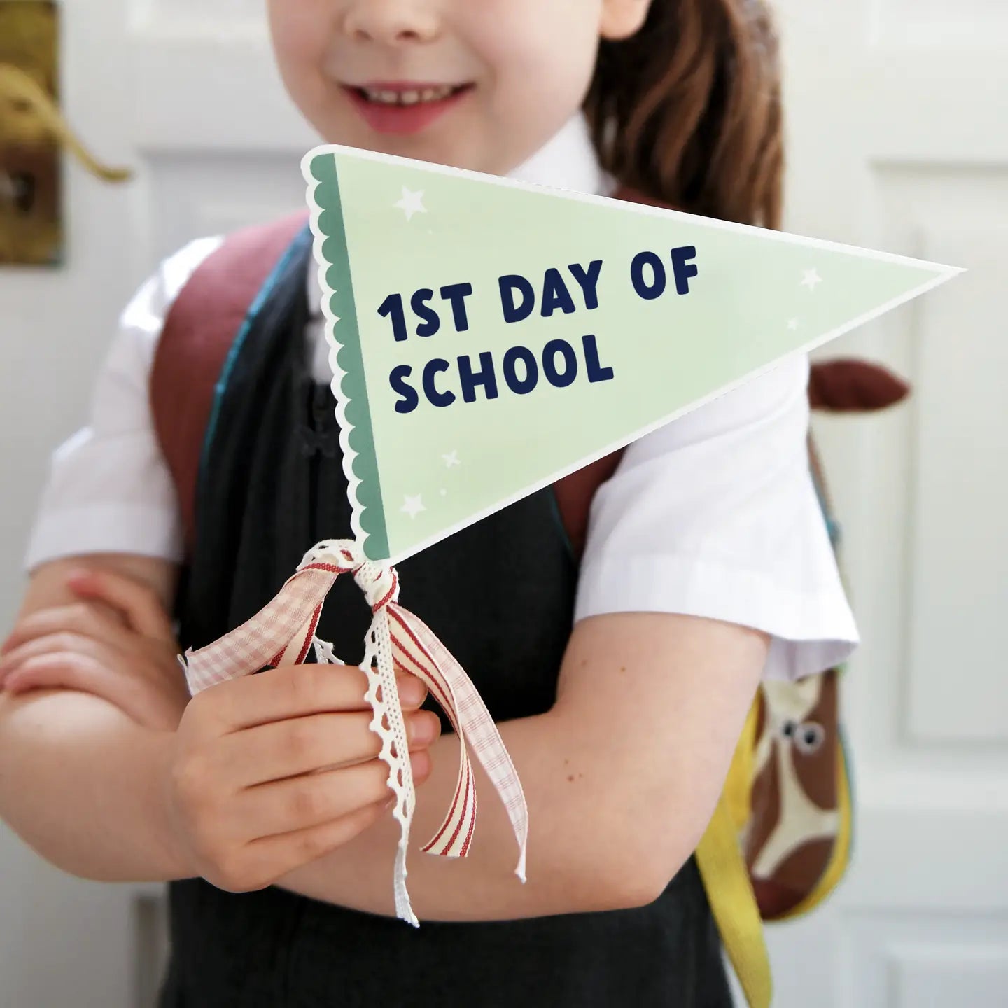 Back To School Good Luck Flag Card