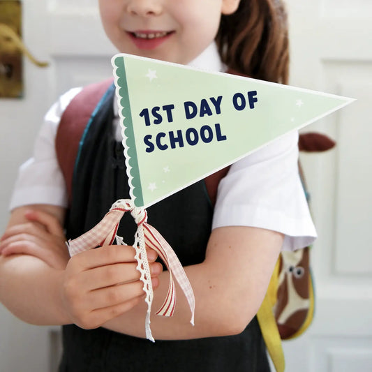 Back To School Good Luck Flag Card