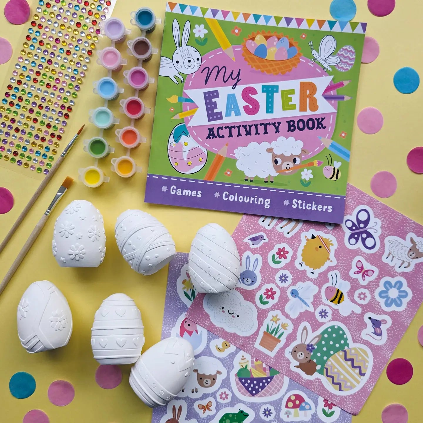 My Easter Art Set – Kids Activity Set with Paints, Stickers and Plaster Eggs