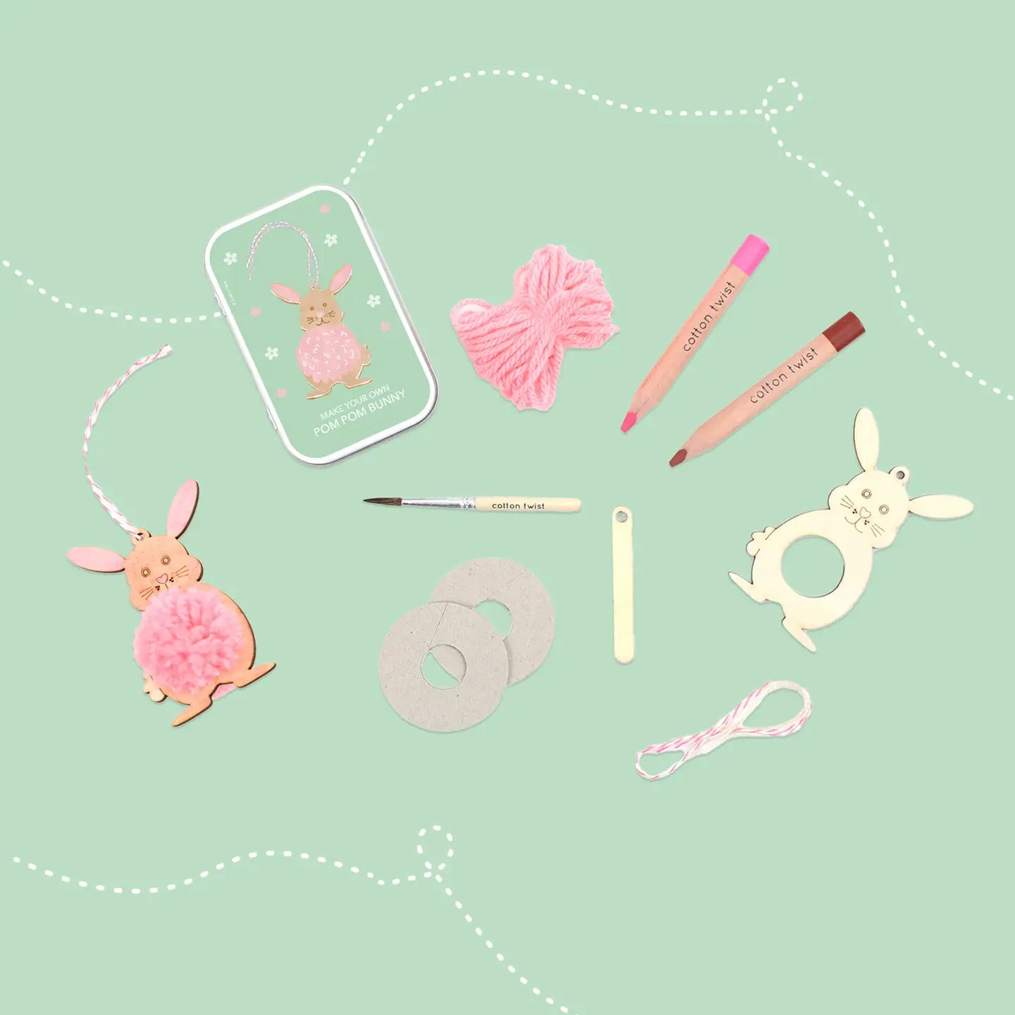 Cotton Twist - Make Your Own Pom Pom Bunny Gift Kit