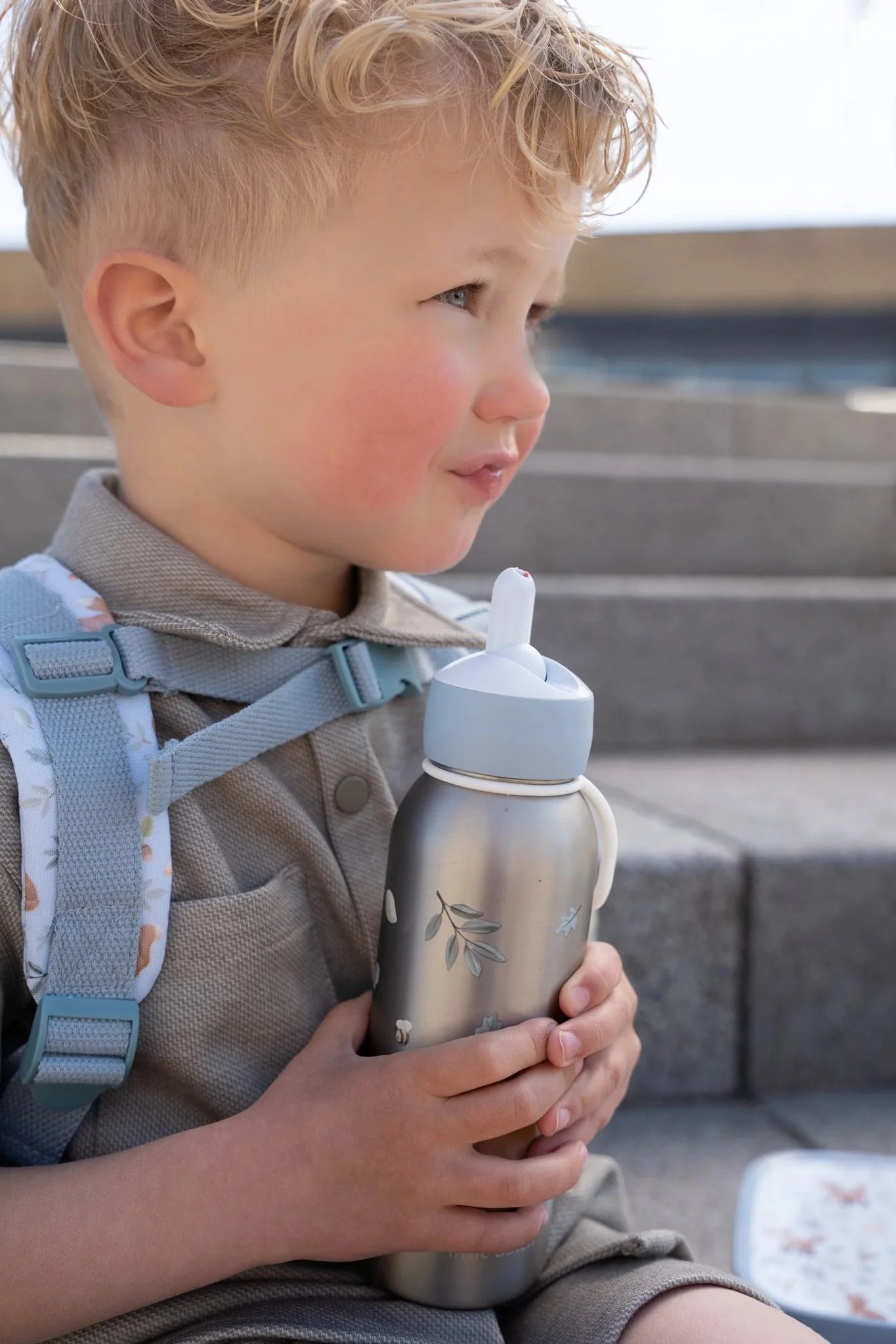 Little Dutch Insulated bottle flip-up campus 350 ml - forest friends