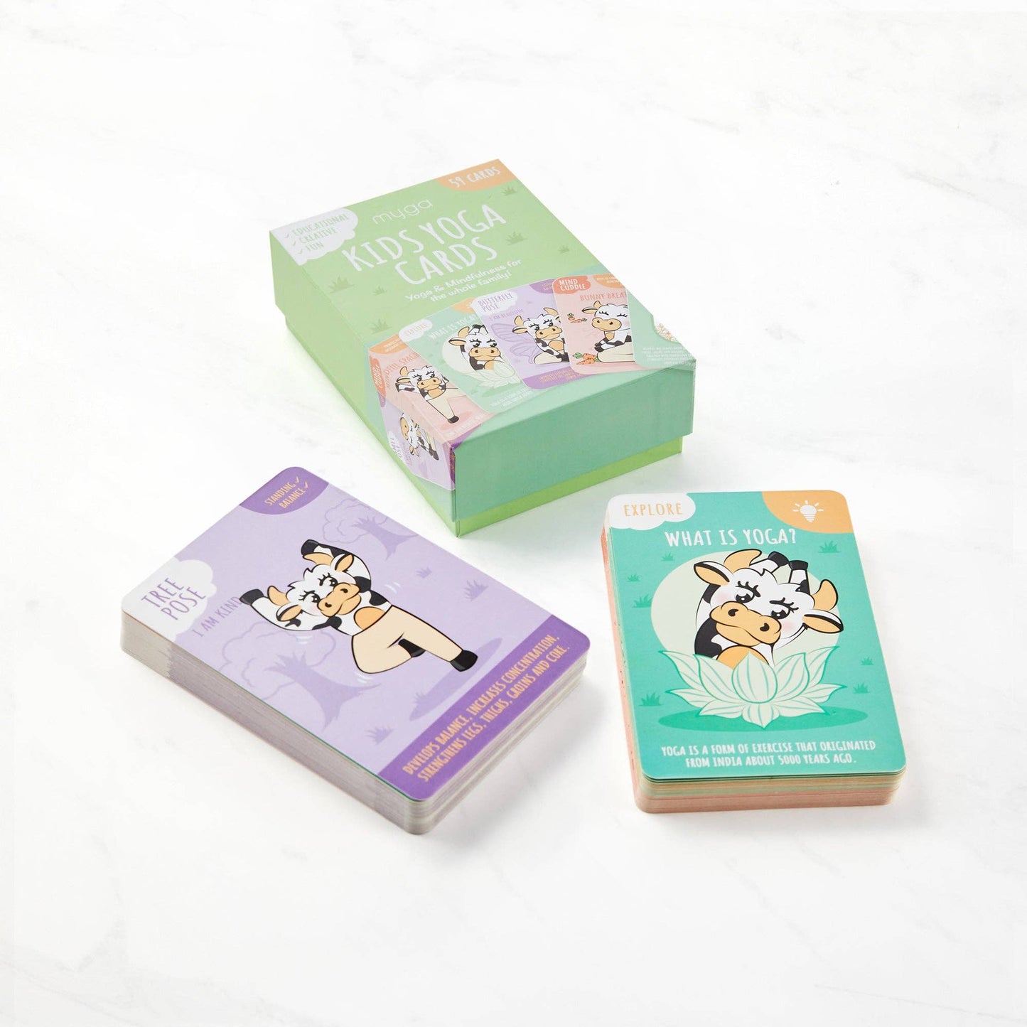 Myga Kids Yoga Cards – 52 Illustrated Yoga & Mindfulness