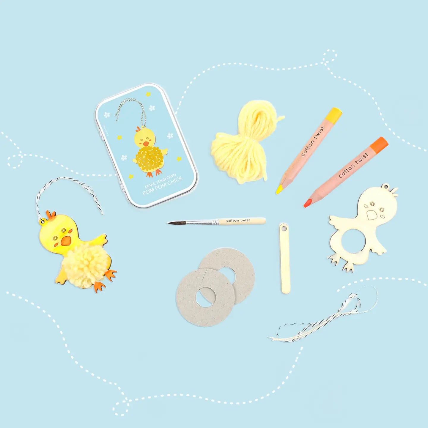 Cotton Twist - Make Your Own Pom Pom Chick Gift Kit