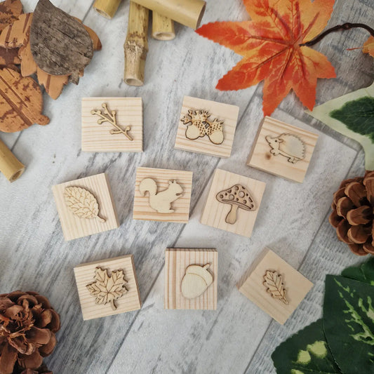 HELLO PLAYDOUGH Autumn Wooden Stamps