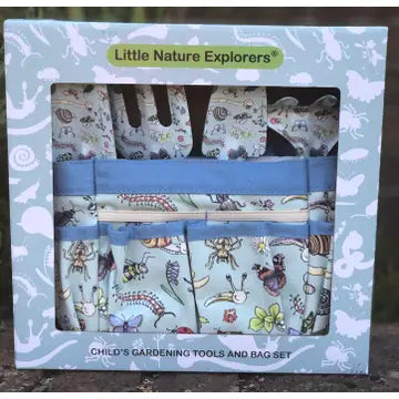 Children's Garden Tool Bag and Hand Tools Gift Set - Blue