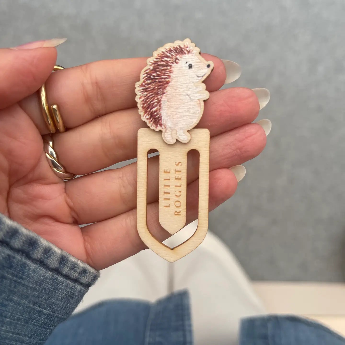 Hedgehog Wooden Bookmark