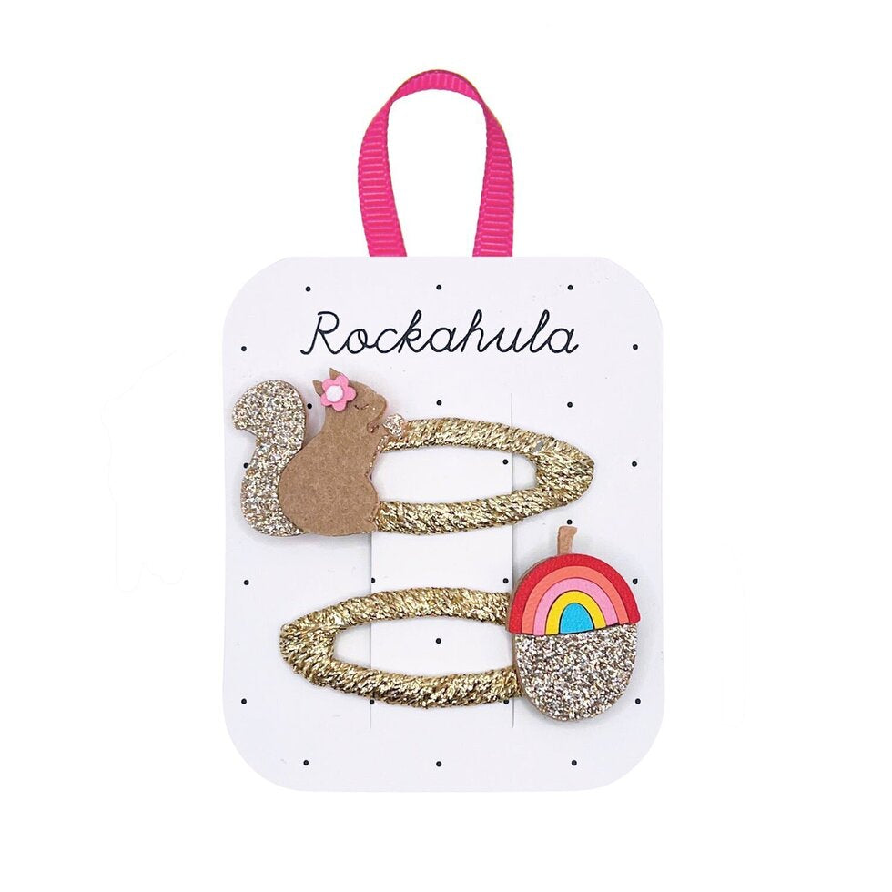Rockahula Kids Squirrel and Rainbow Acorn Clips