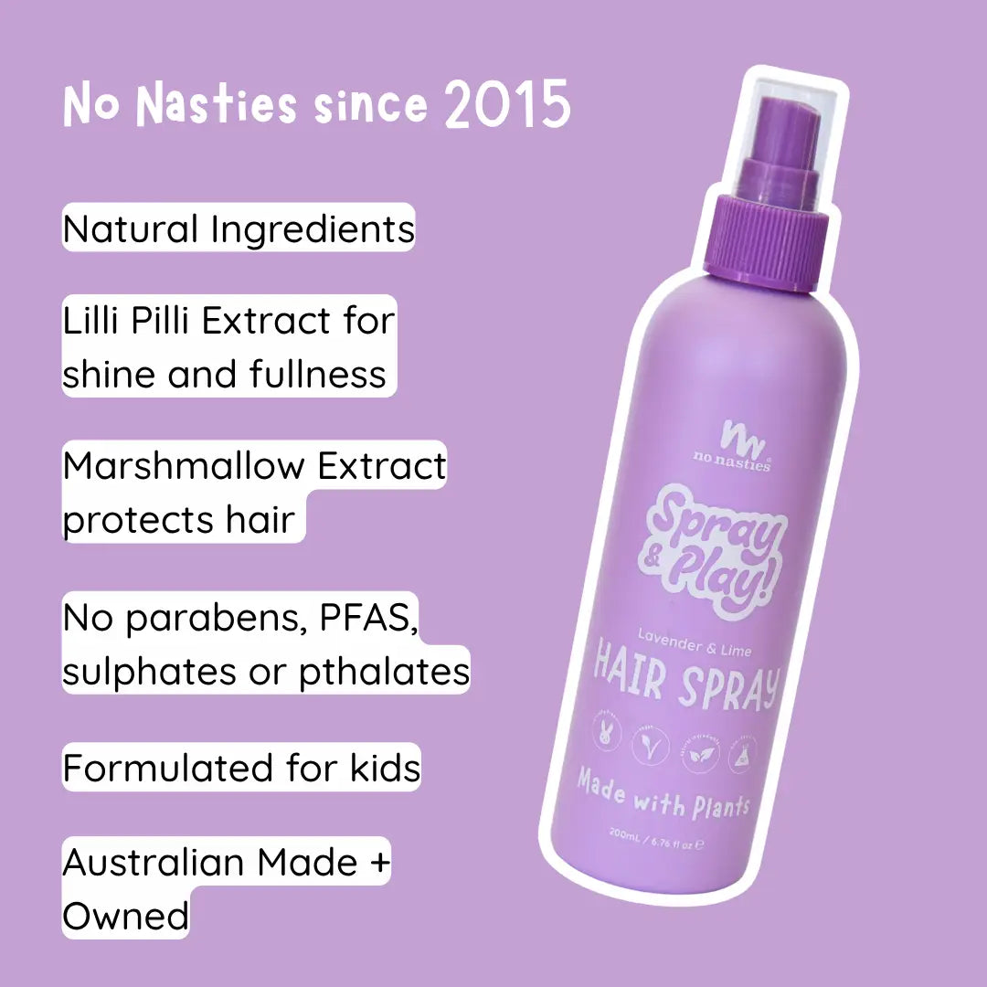 Slick Kids™ Plant Based Alcohol Free Hair Spray - Lavender and Fresh Lime 200ml