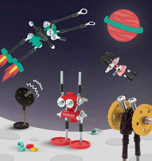 The OffBits Space Adventure Construction Toy Kit